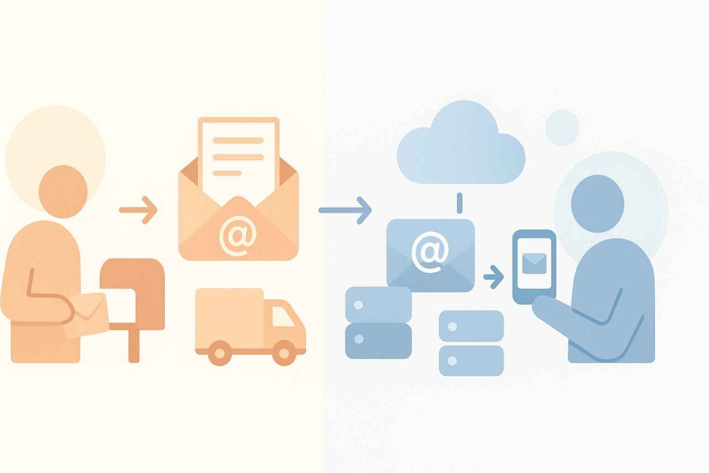 Tabla de Comparación: Correo Postal vs. Correo Electrónico