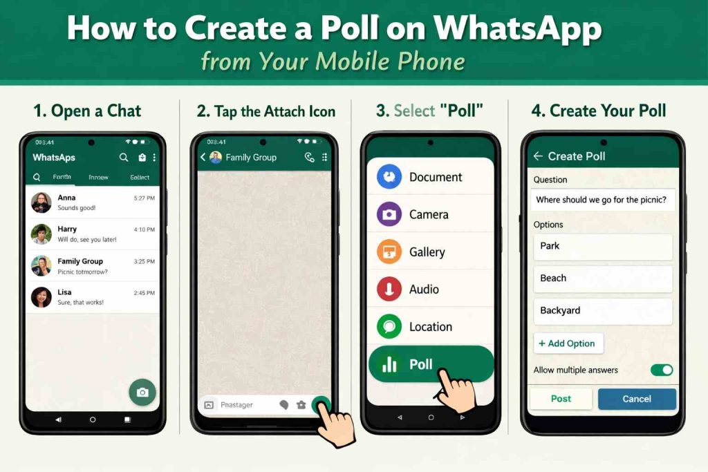 Cómo hacer una encuesta en WhatsApp desde el celular