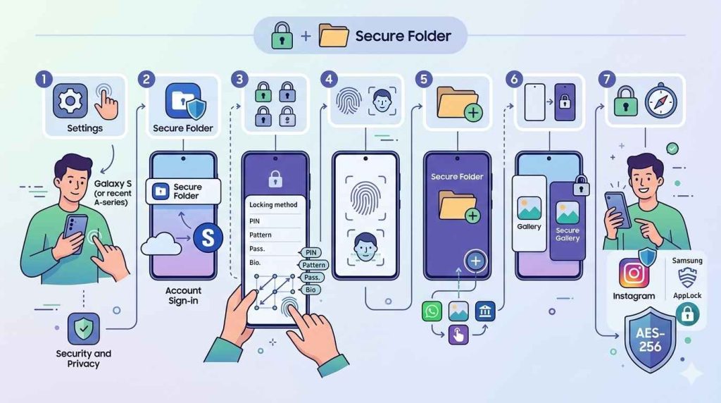 como poner contraseña a una app en samsung