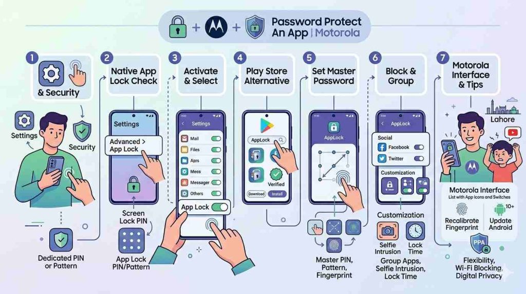 como poner contraseña a una app en motorola