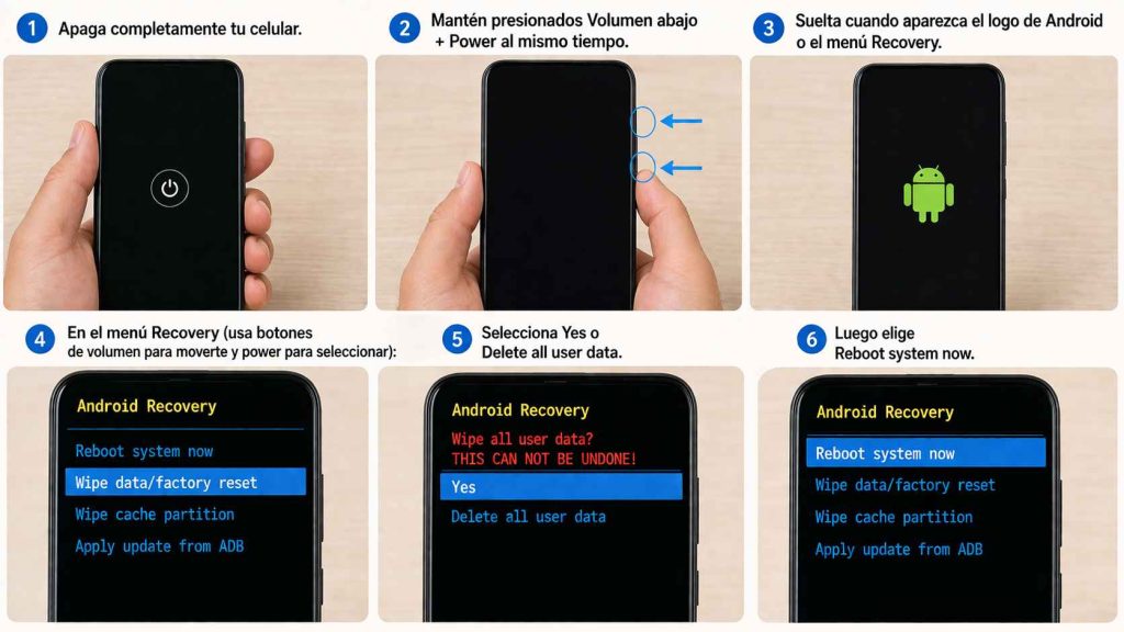 Cómo formatear un celular con los botones