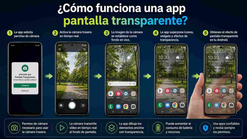 Cómo funciona una app pantalla transparente